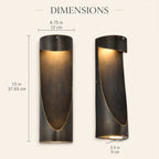 15" Dusk-to-Dawn Integrated LED Outdoor Wall Light, Sand Black & Brushed Gold
