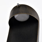 15" Dusk-to-Dawn Integrated LED Outdoor Wall Light, Sand Black & Brushed Gold