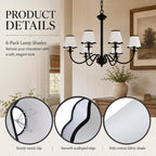 6-Pack Clip-On Fabric Lamp Shades for E12 Candelabra Bulbs, Scalloped Edge