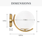 Modern Globe Indoor Wall Sconce, E12 Hardwired Glass Wall Light