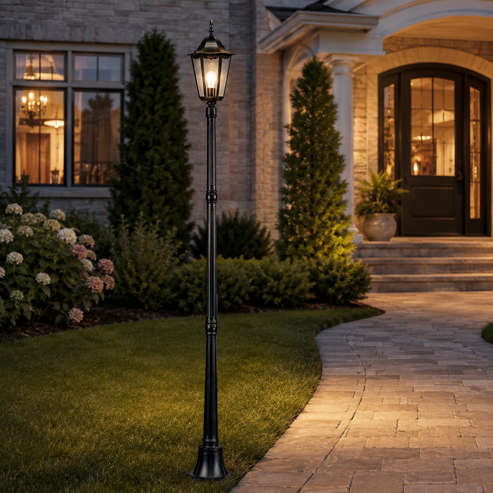 84" Classic Black Outdoor Post Light for Path，Walkway