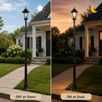 84" Black  Dusk to Dawn Outdoor Post Light for Driveways