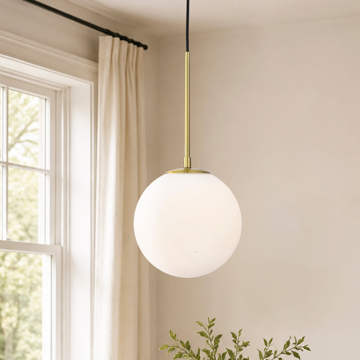 Modern Globe Glass Shade Pendant Light  for Kitchen Island & Dining Room