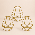 Gold Pendant Light Shade Cage 3 Pack Wire Lamp Shade for E26 Hanging Bulbs