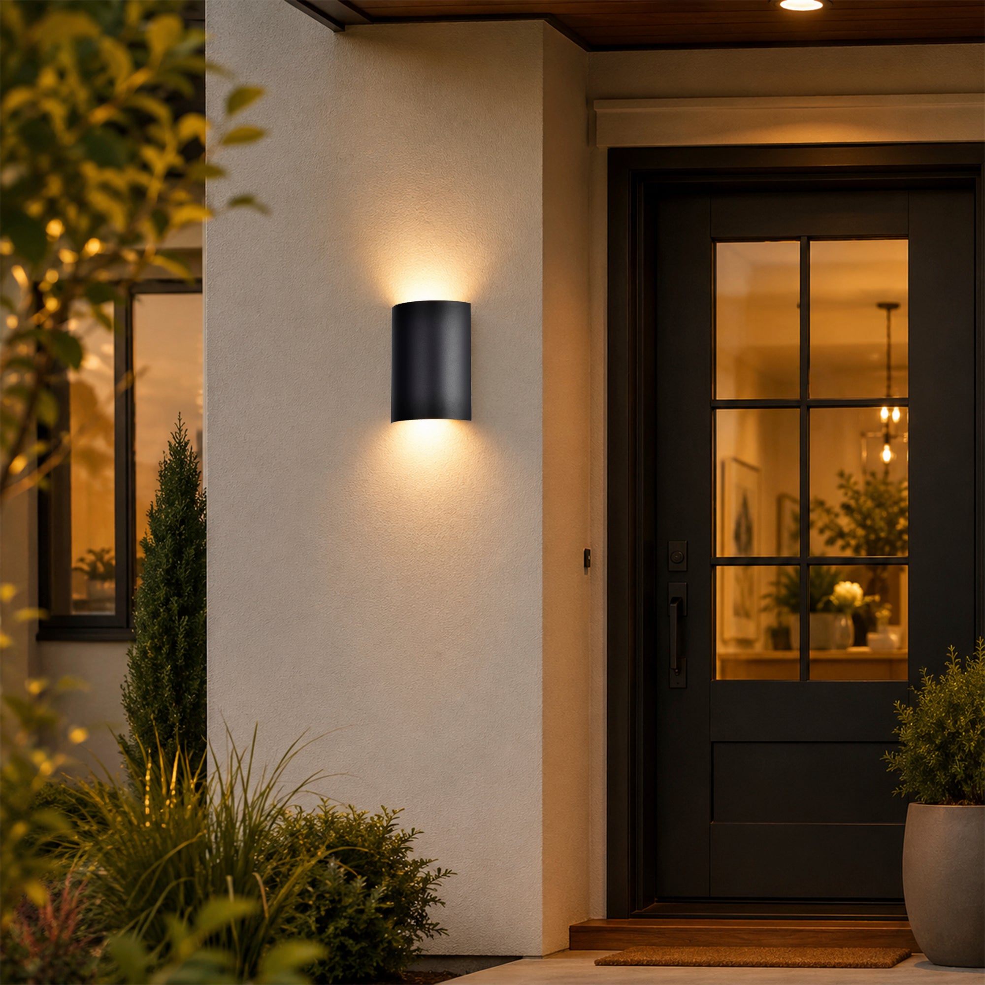 8.6" Integrated LED Up-and-Down Outdoor Wall Light, Black
