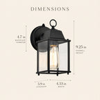 2-Pack Dusk-to-Dawn Outdoor Wall Lanterns, Black