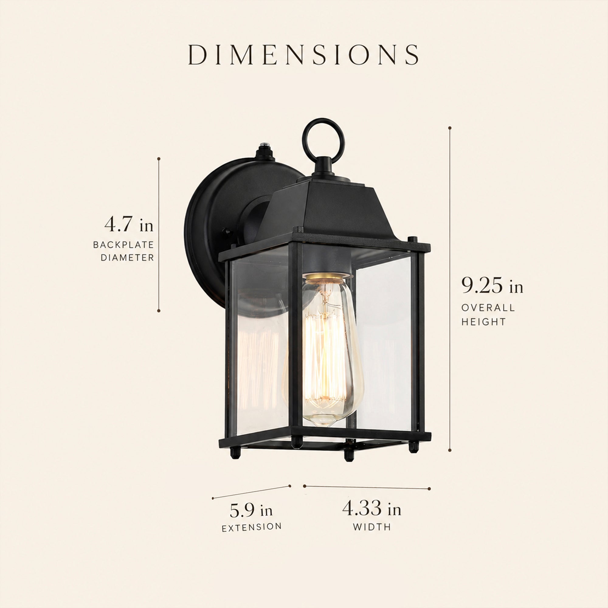 2-Pack Dusk-to-Dawn Outdoor Wall Lanterns, Black
