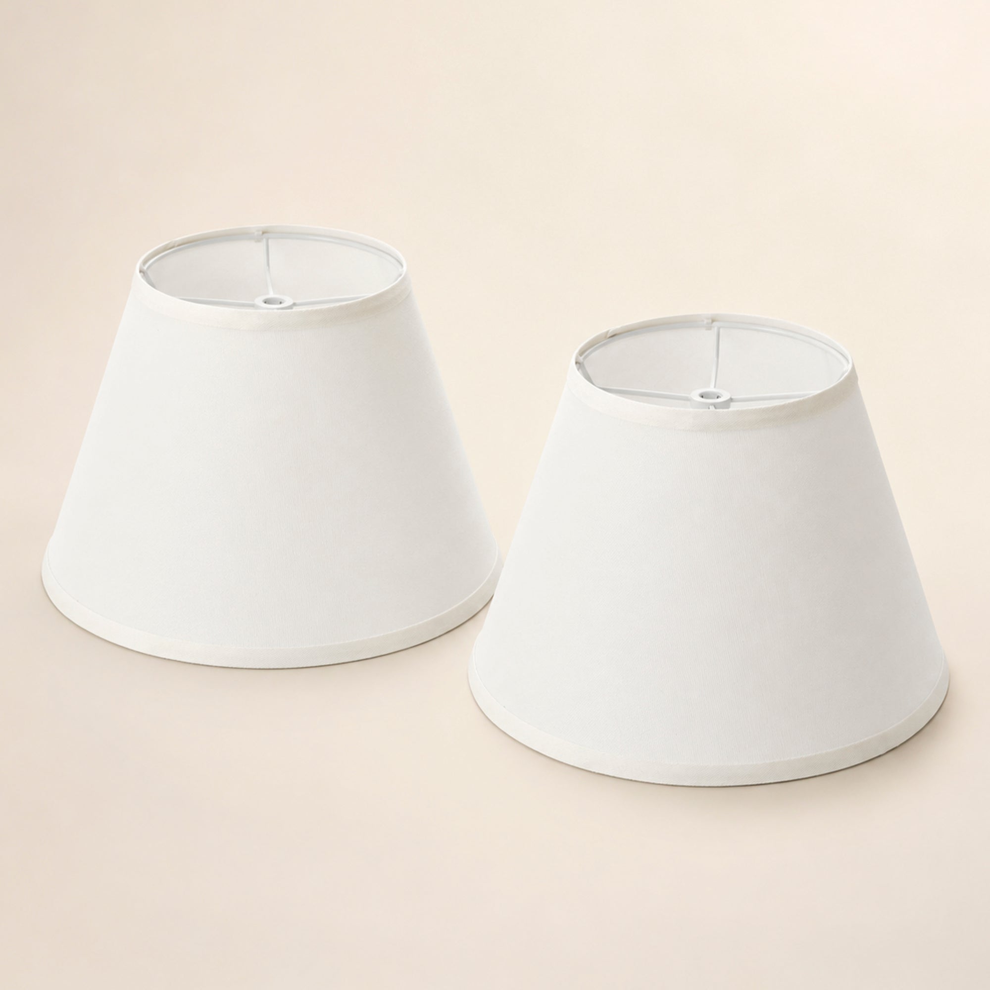 White Linen Empire Replacement Lamp Shades Set of 2 with Spider Fitter