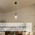 Farmhouse Black Pendant Light Fixtures with White Fabric Shade 2 pack
