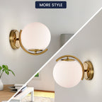 Modern Globe Indoor Wall Sconce, E12 Hardwired Glass Wall Light