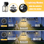 Black Motion Sensor Outdoor Wall Light for Porch, Garage & Entryway