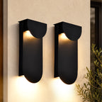 2-Pack 11.75" Integrated LED Outdoor Wall Lights, Matte Black