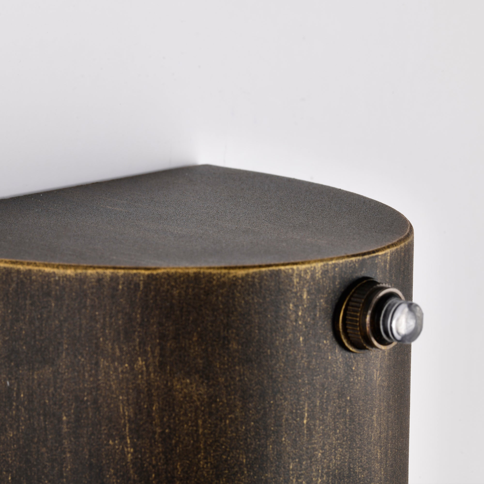 15" Dusk-to-Dawn Integrated LED Outdoor Wall Light, Sand Black & Brushed Gold