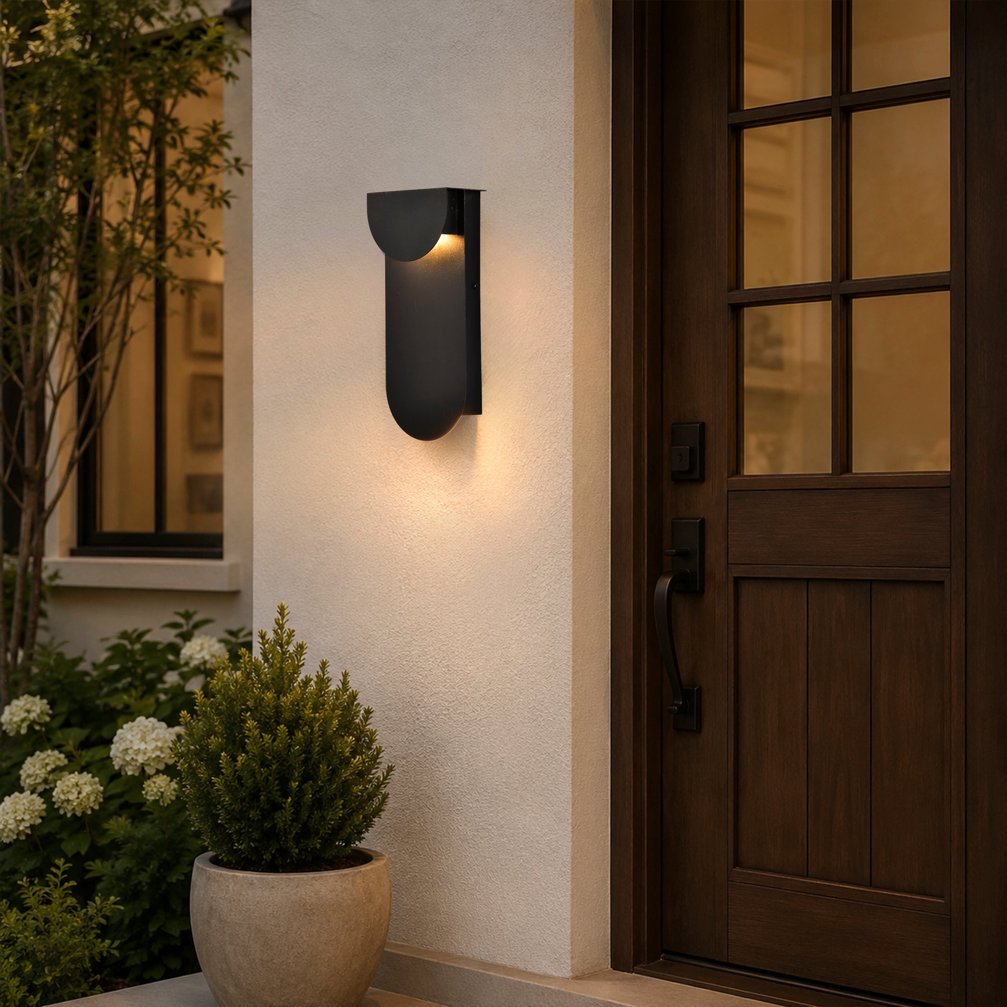 11.75" Integrated LED Outdoor Wall Light, Matte Black