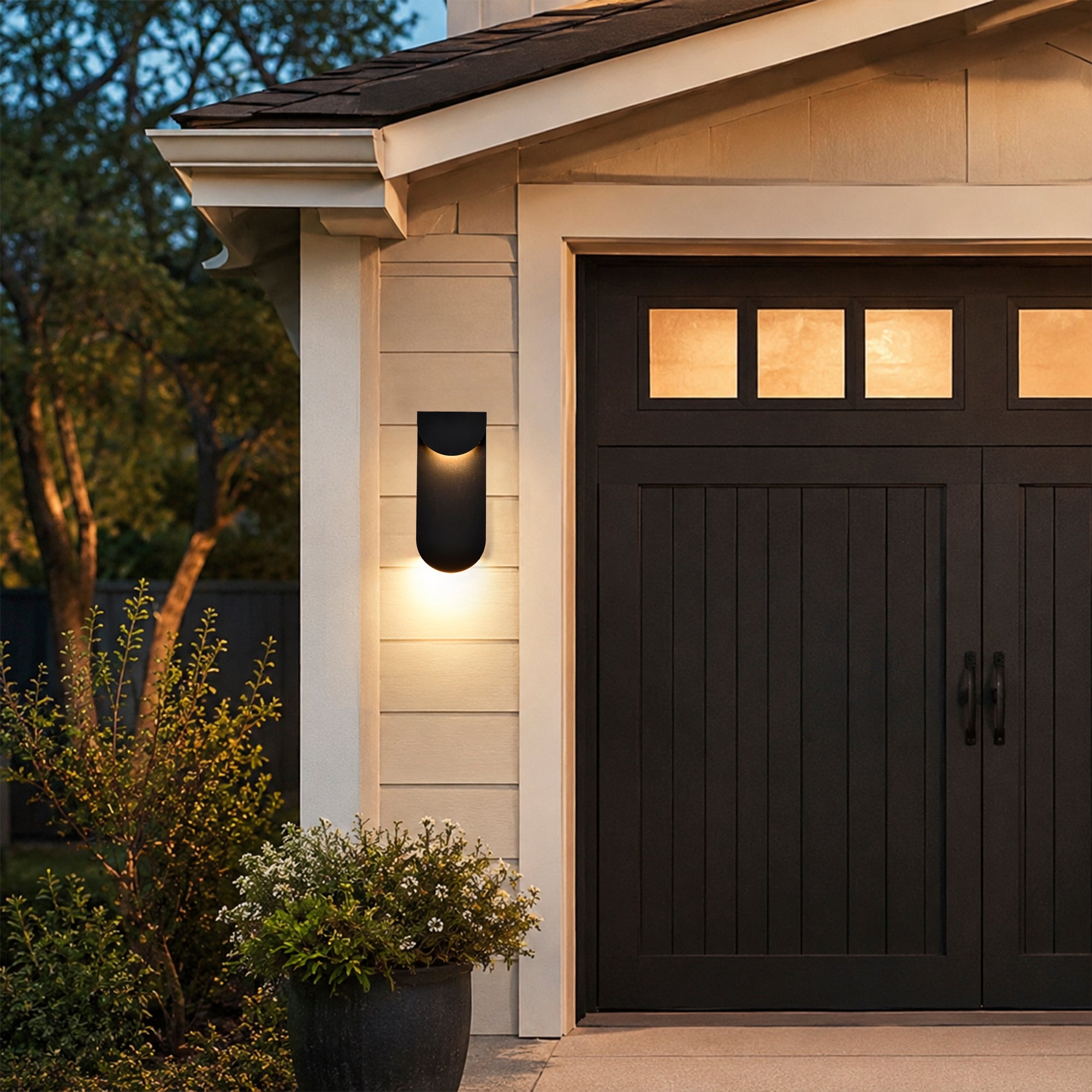 11.75" Integrated LED Outdoor Wall Light, Matte Black