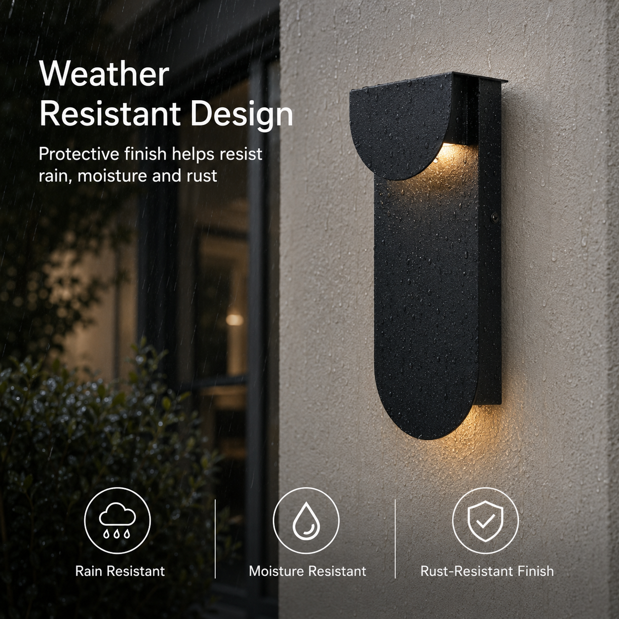 11.75" Integrated LED Outdoor Wall Light, Matte Black