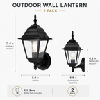 2 pack Traditional Outdoor Wall Light for Timeless Exterior Style