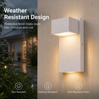 7.8" White Dusk-to-Dawn Integrated LED Outdoor Wall Light