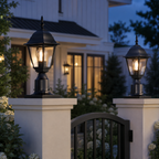 2-Pack Outdoor Post Lanterns with Pier Mount Bases, Black