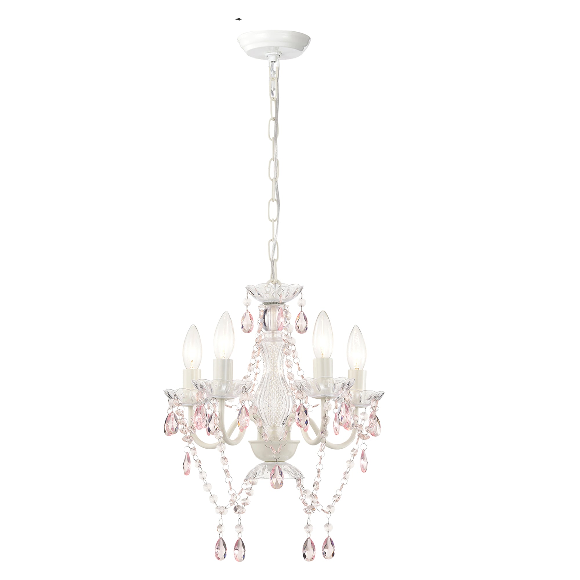 4-Light Acrylic Crystal Chandelier with Adjustable Chain