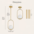 Modern Globe Pendant Light with Opal Glass, E12 Indoor Hanging Light