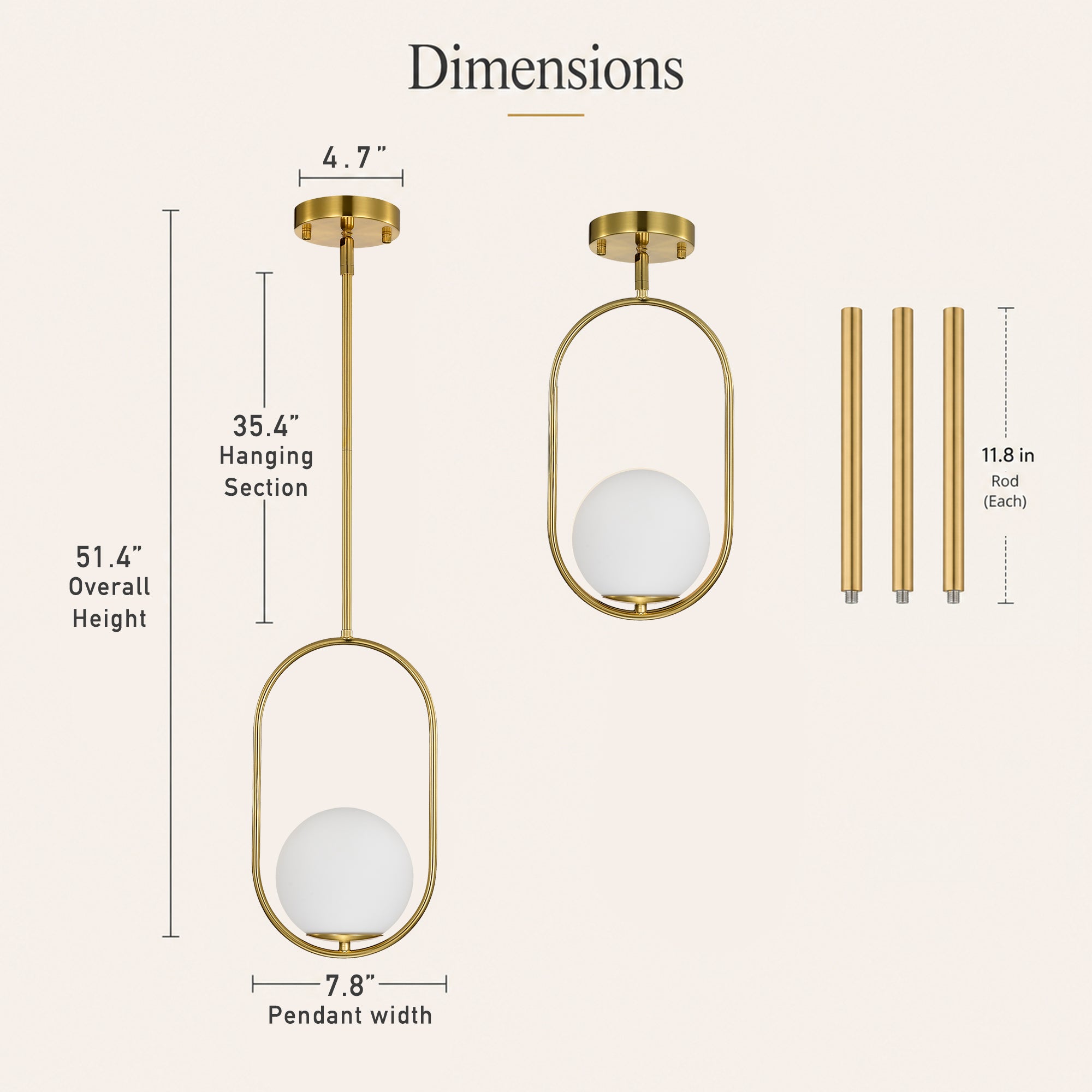 Modern Globe Pendant Light with Opal Glass, E12 Indoor Hanging Light