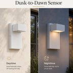 7.8" White Dusk-to-Dawn Integrated LED Outdoor Wall Light