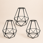 Ceiling Light Shade Cage Replacement – 3 Pack Black Metal Lamp Shades
