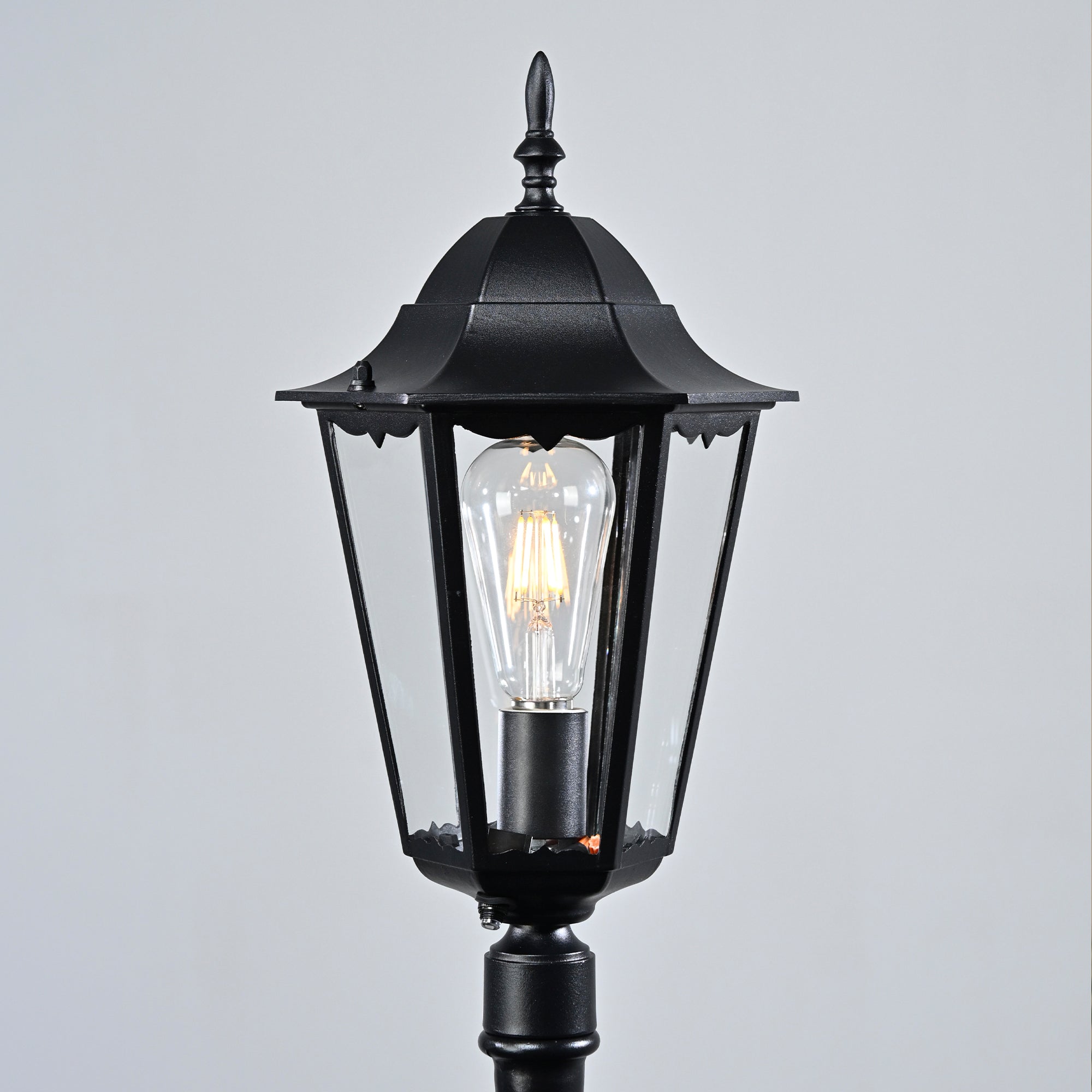 84" Black  Dusk to Dawn Outdoor Post Light for Driveways