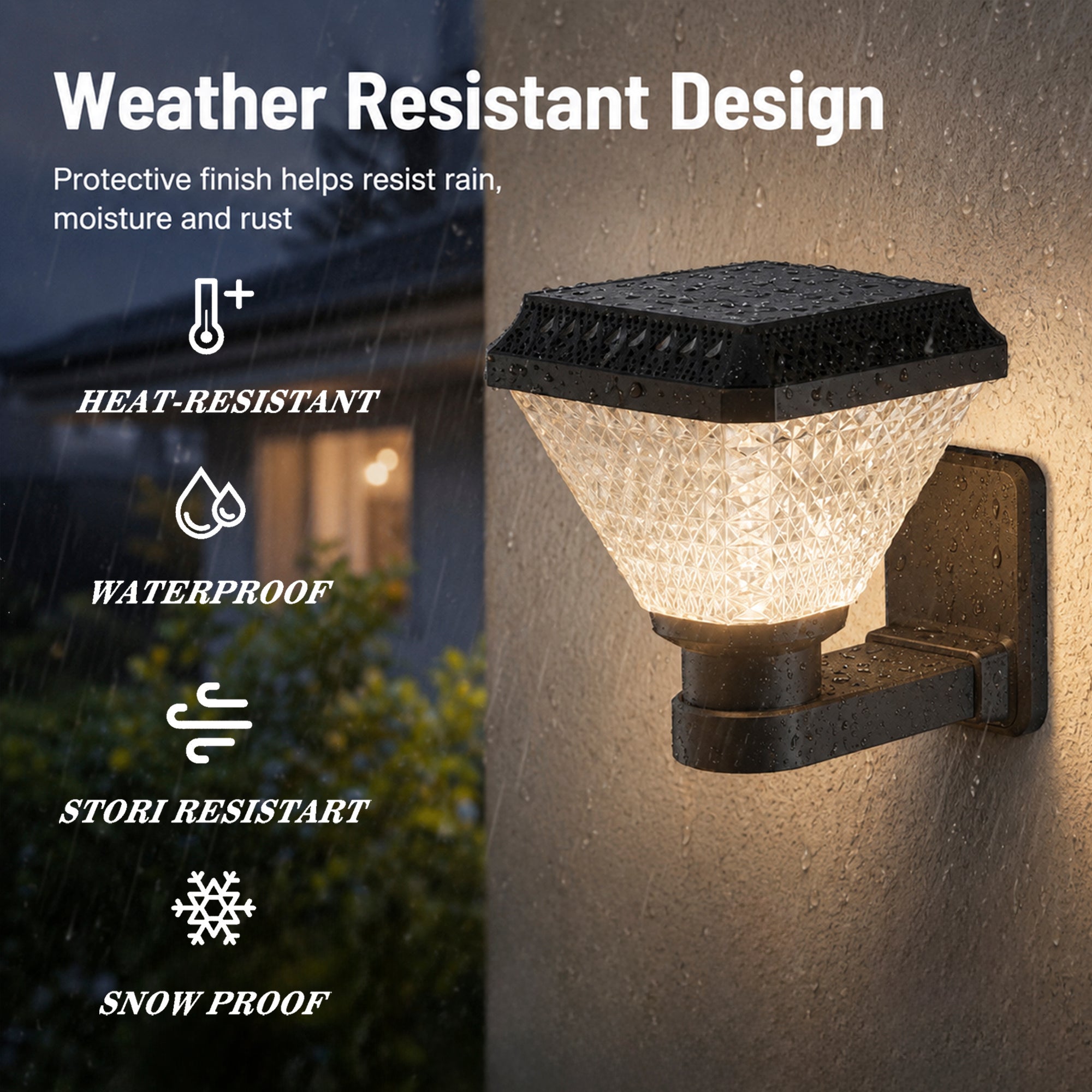 Solar Outdoor Wall Light with Remote, RGB Color Changing Wall Sconce for Porch & Garage