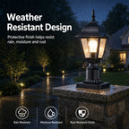 2-Pack Outdoor Post Lanterns with Pier Mount Bases, Black