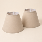 Beige Linen Empire Replacement Lamp Shades Set of 2 with Spider Fitter