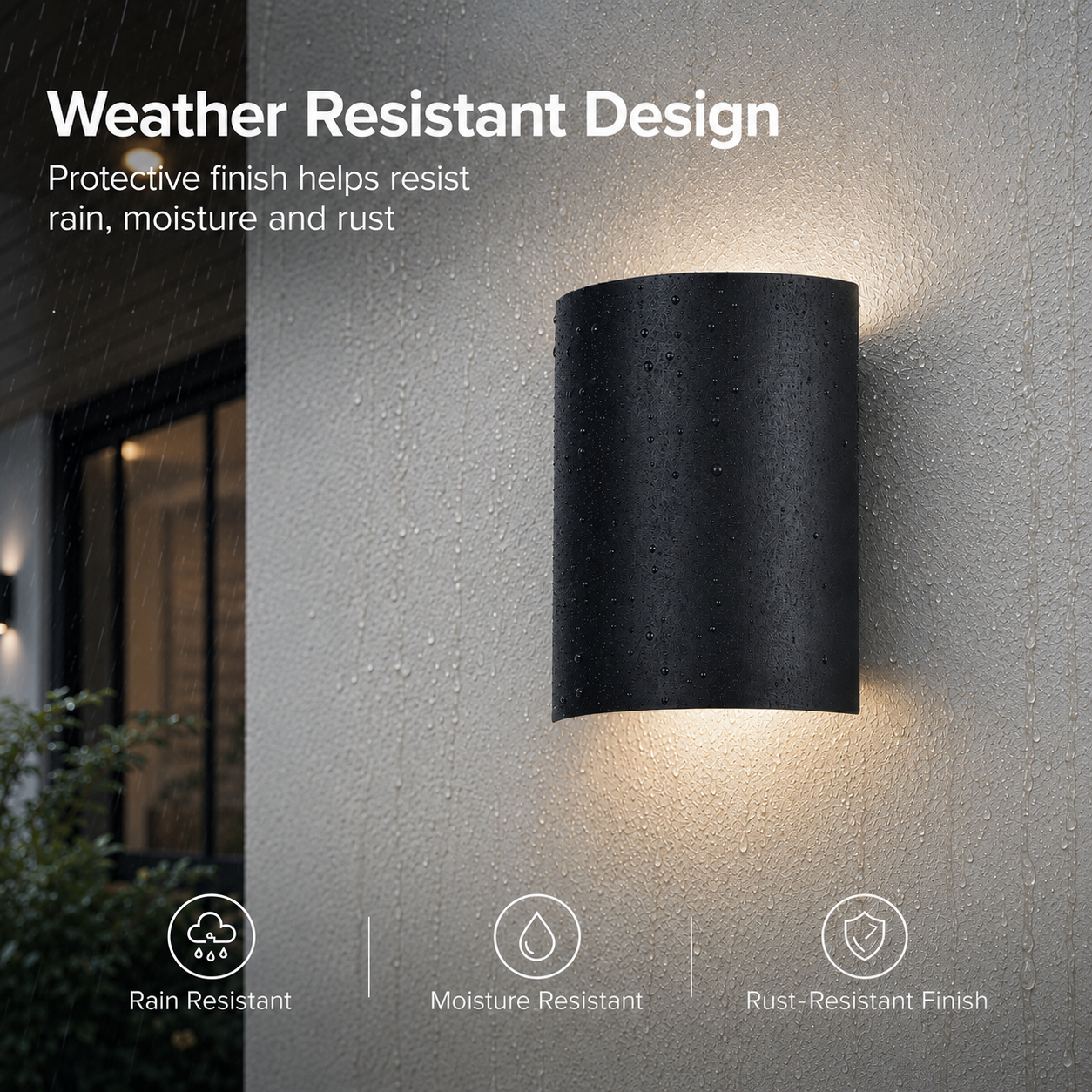 8.6" Integrated LED Up-and-Down Outdoor Wall Light, Black
