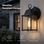 2-Pack Dusk-to-Dawn Outdoor Wall Lanterns, Black