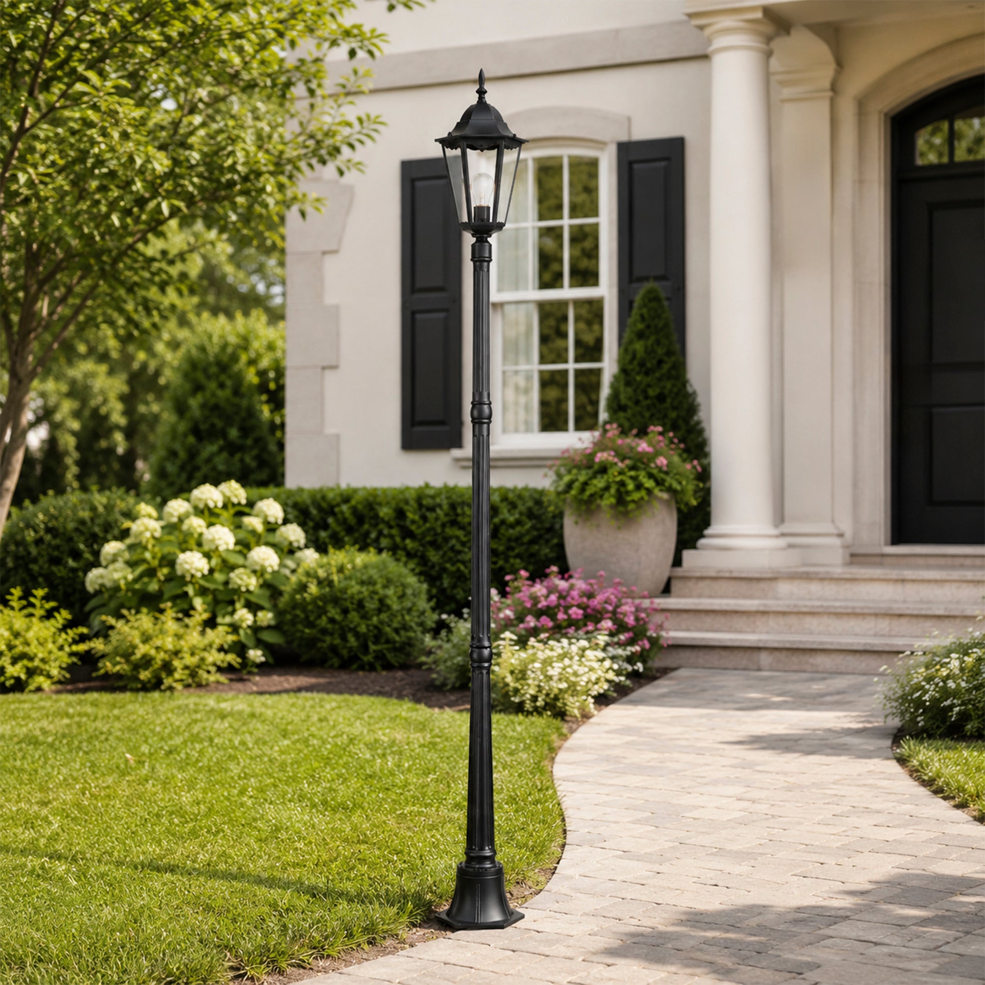 84" Classic Black Outdoor Post Light for Path，Walkway