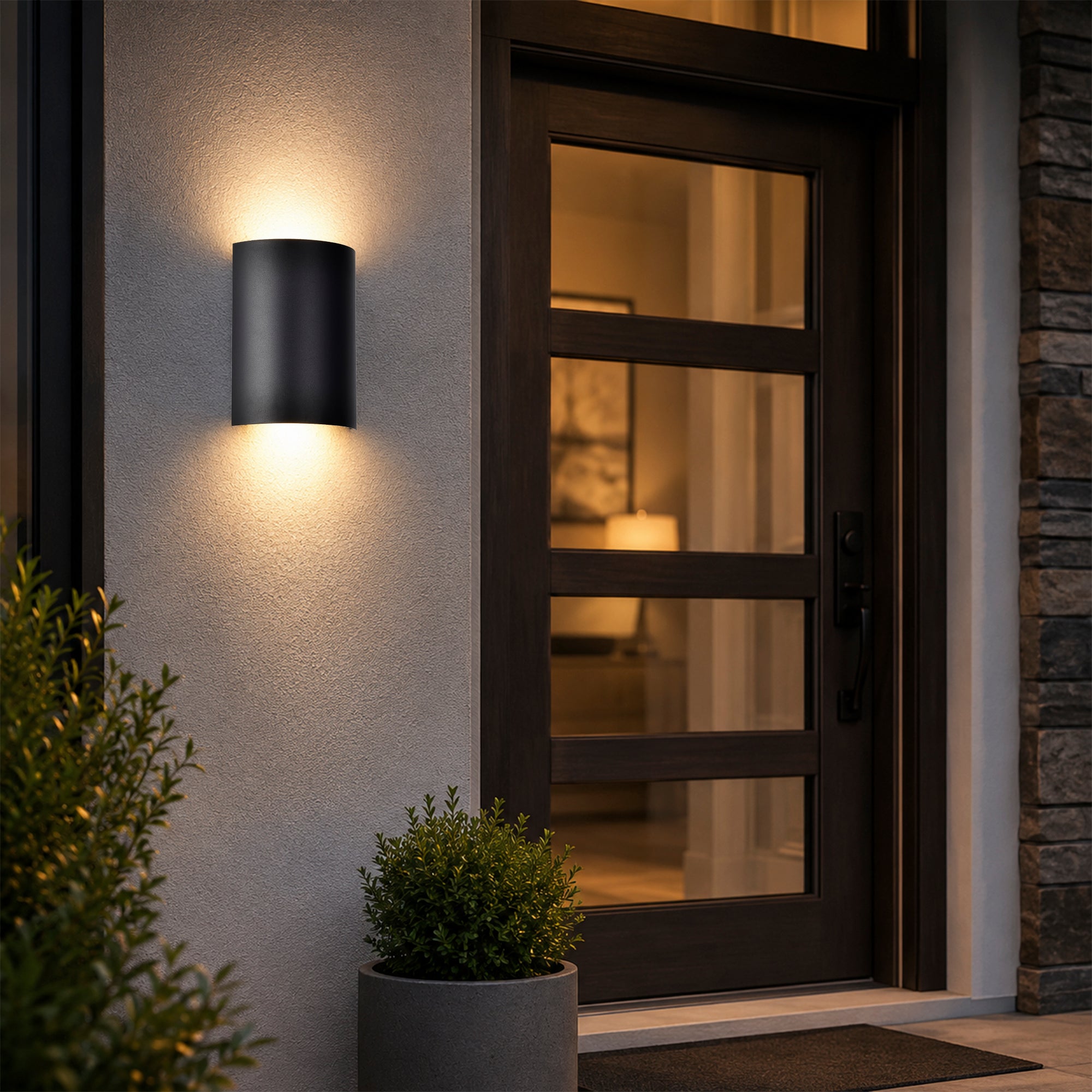 8.6" Integrated LED Up-and-Down Outdoor Wall Light, Black