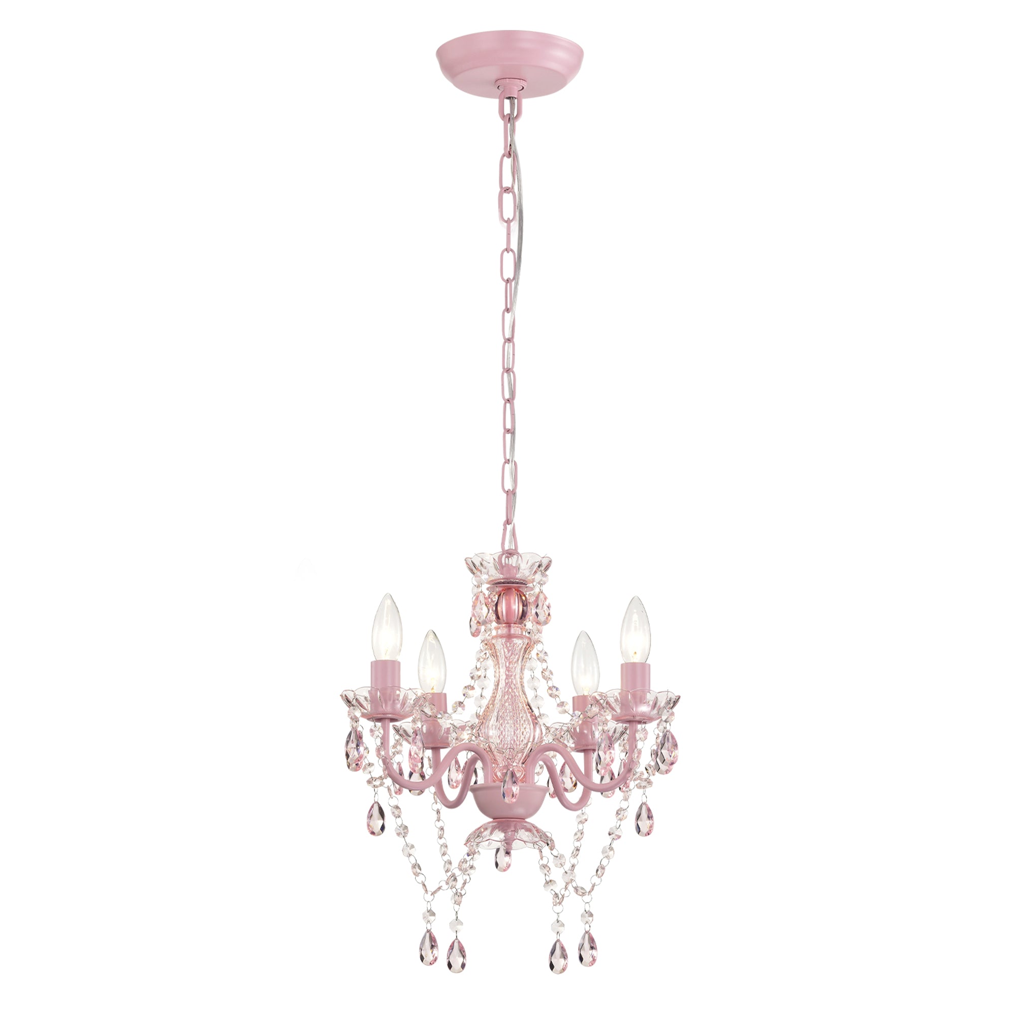 4-Light Acrylic Crystal Chandelier with Adjustable Chain