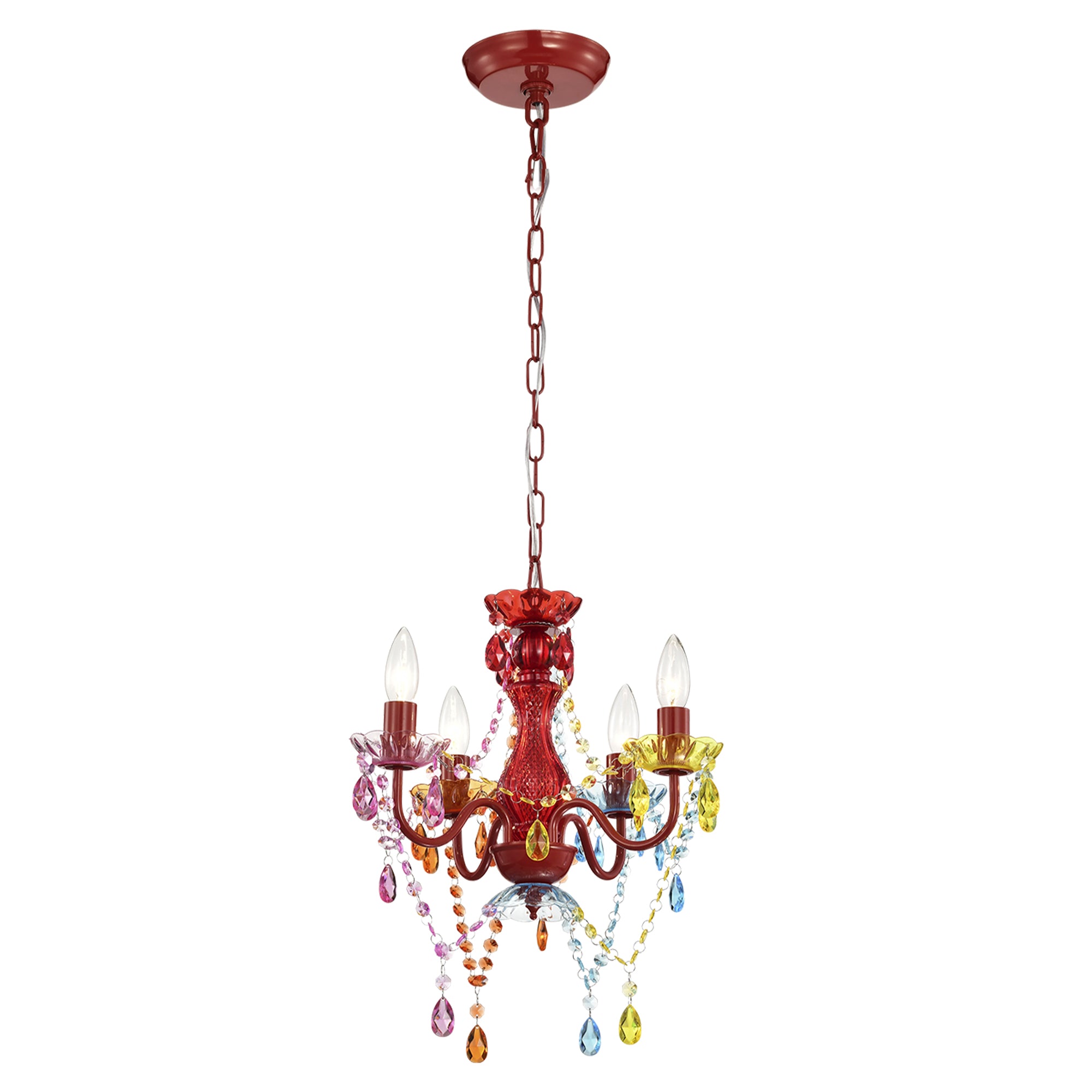 4-Light Acrylic Crystal Chandelier with Adjustable Chain