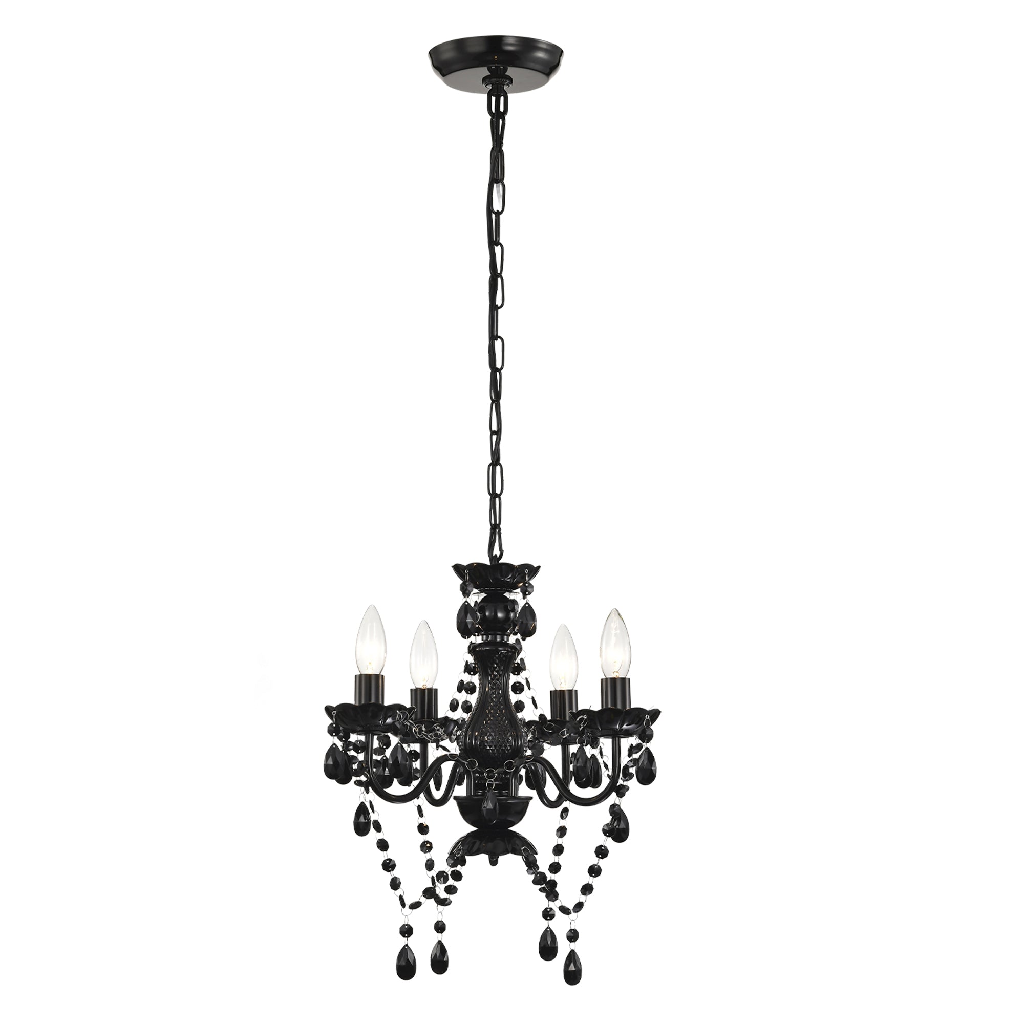 4-Light Acrylic Crystal Chandelier with Adjustable Chain