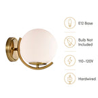 Modern Globe Indoor Wall Sconce, E12 Hardwired Glass Wall Light