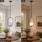 Modern Globe Pendant Light with Opal Glass, E12 Indoor Hanging Light