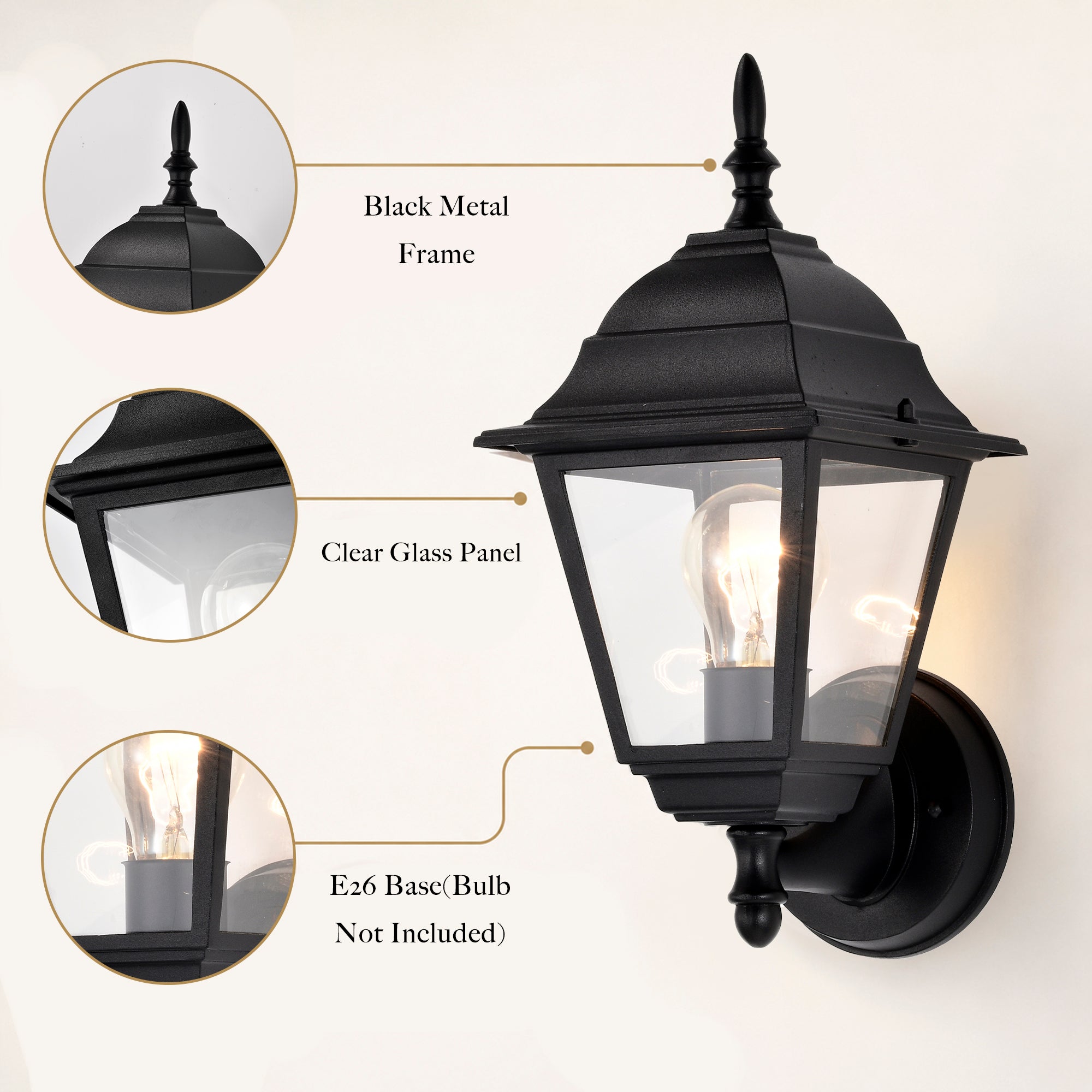 2 pack Traditional Outdoor Wall Light for Timeless Exterior Style