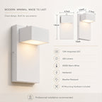 7.8" White Dusk-to-Dawn Integrated LED Outdoor Wall Light