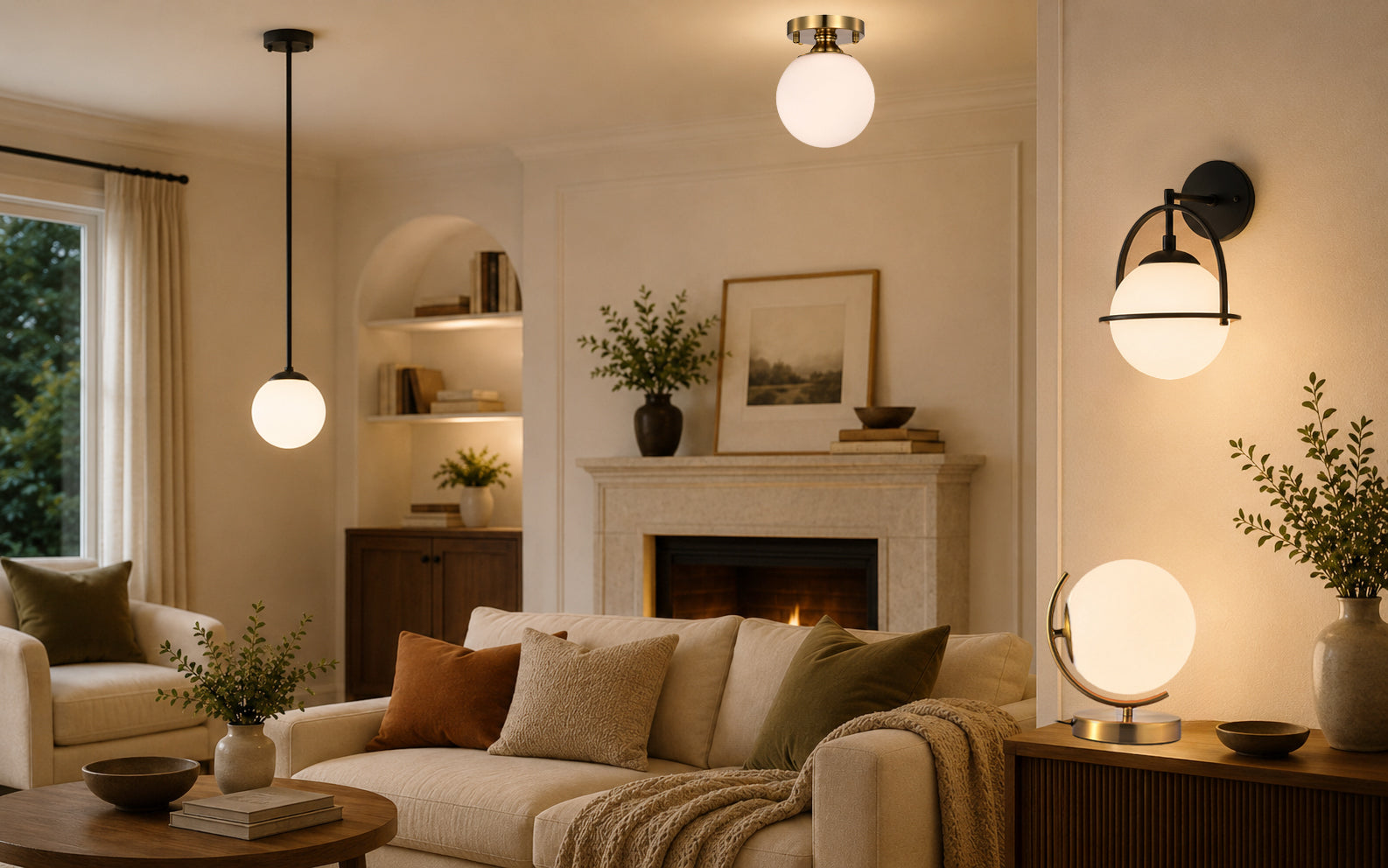 Milk Glass Globe Collection
