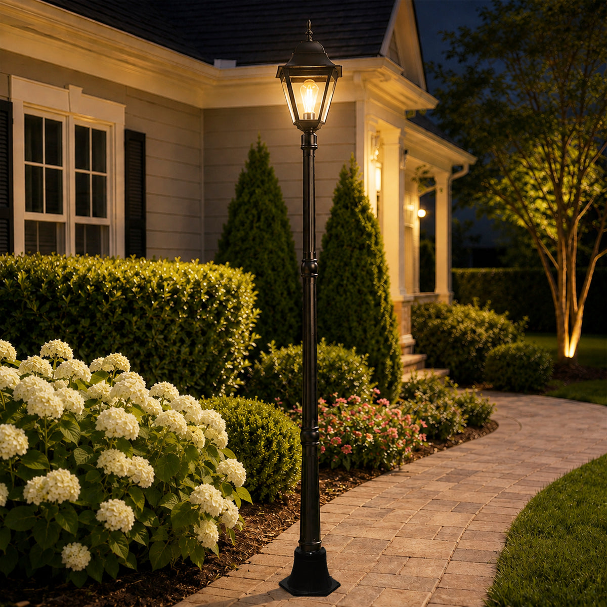 83.11" Classic Black Outdoor Post Light for Path，Walkway