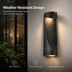 15" Dusk-to-Dawn Integrated LED Outdoor Wall Light, Sand Black & Brushed Gold