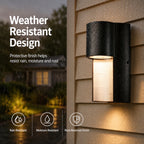 8.6" Integrated LED Outdoor Wall Light, Sand Black