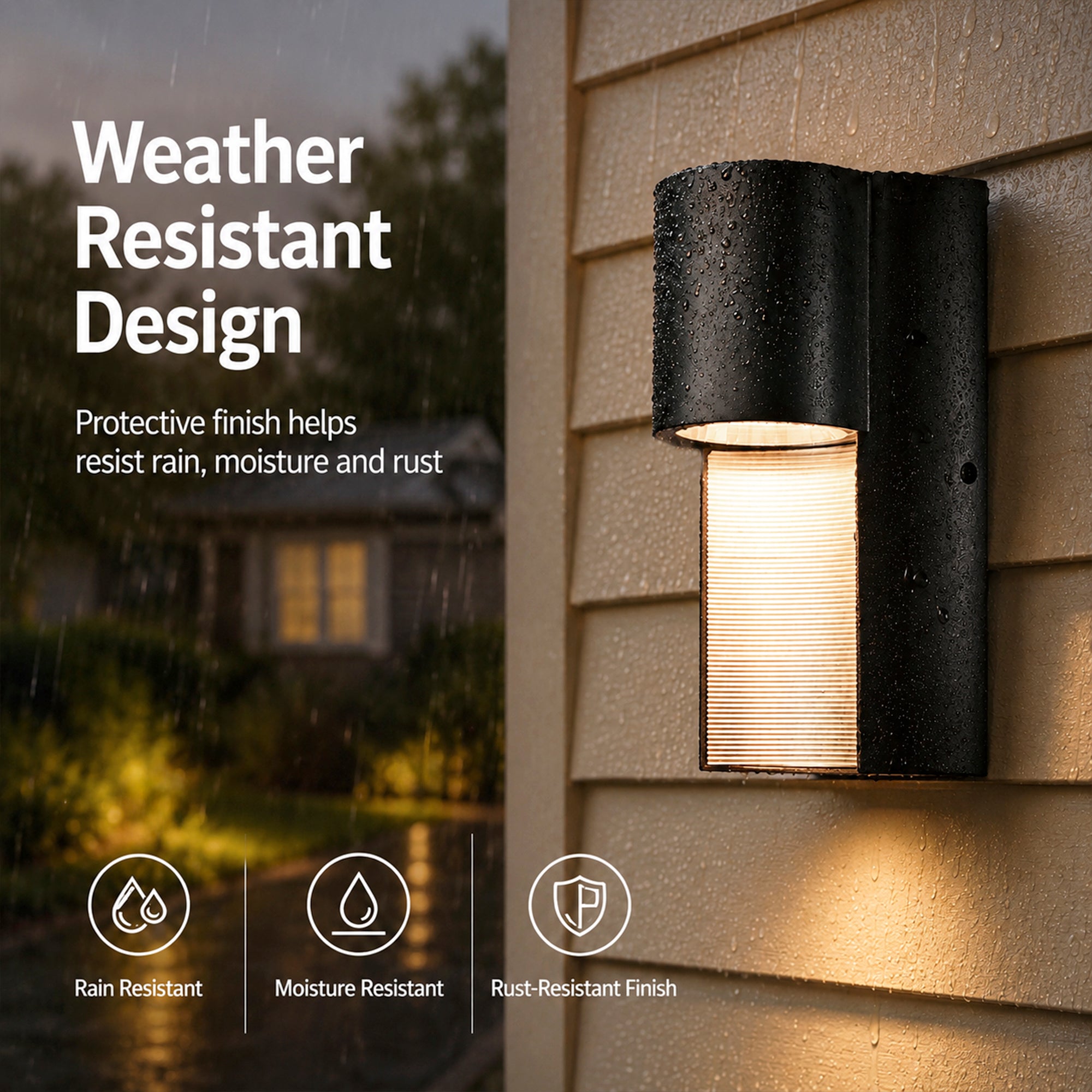 8.6" Integrated LED Outdoor Wall Light, Sand Black