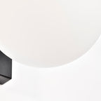 7" Modern Outdoor Wall Light with Frosted Globe, Black