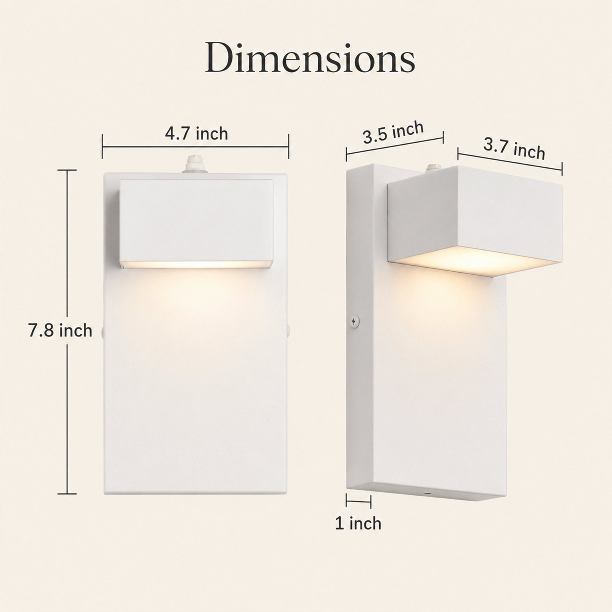 7.8" White Dusk-to-Dawn Integrated LED Outdoor Wall Light